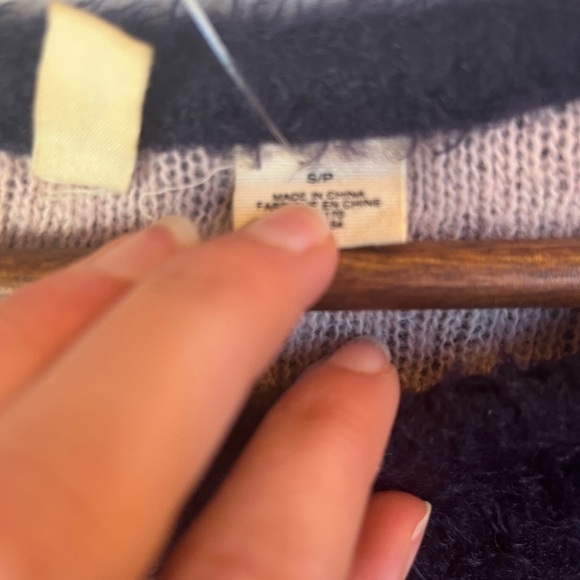 Anthro | Moth Polka Dot Navy and White Sweater Small - Picture 3 of 4